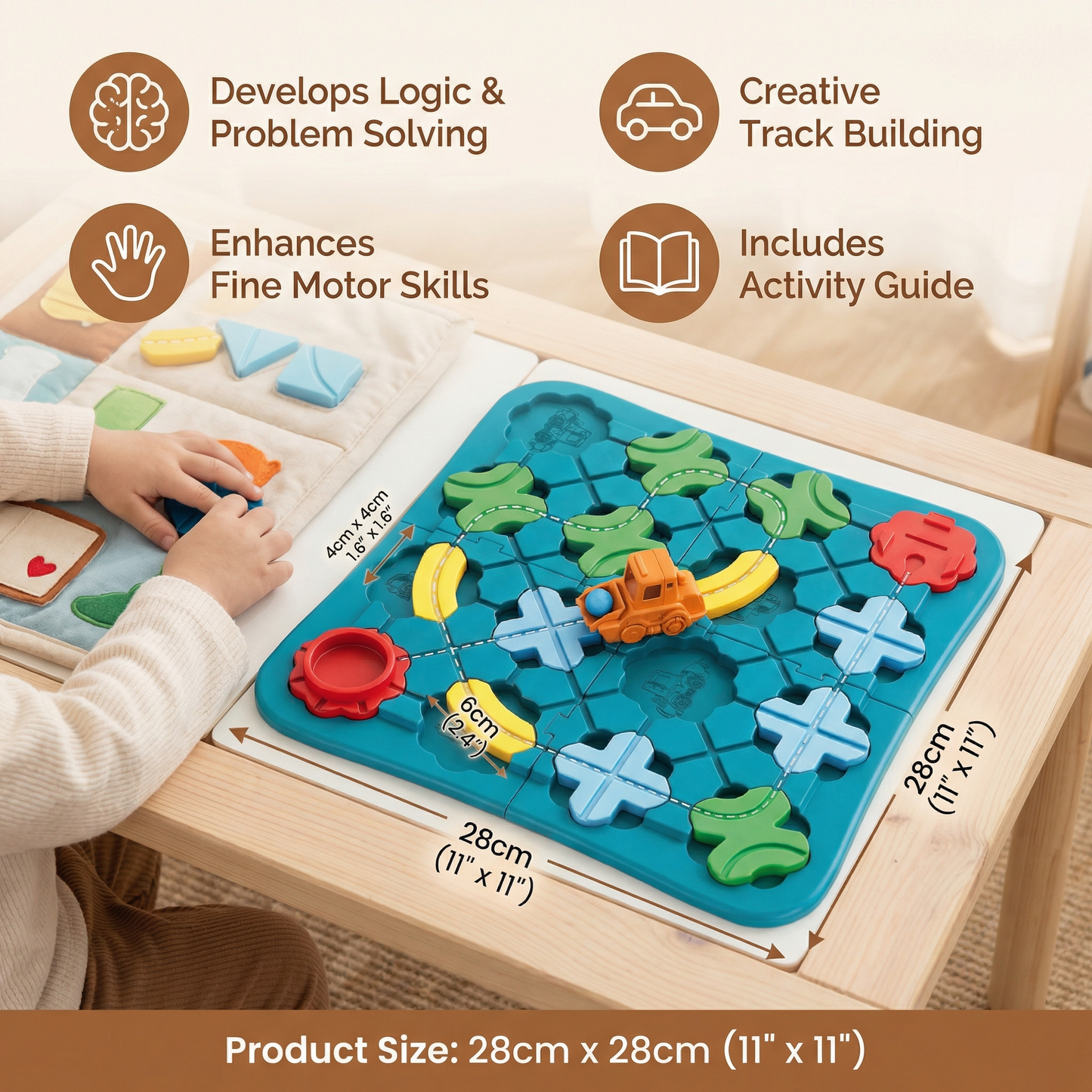 Interlocking Block Puzzle with Movable Vehicle and Street Layout for Spatial Learning