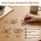 Metal Brain Teaser Puzzle Set with 36 Designs and Progressive Difficulty Levels