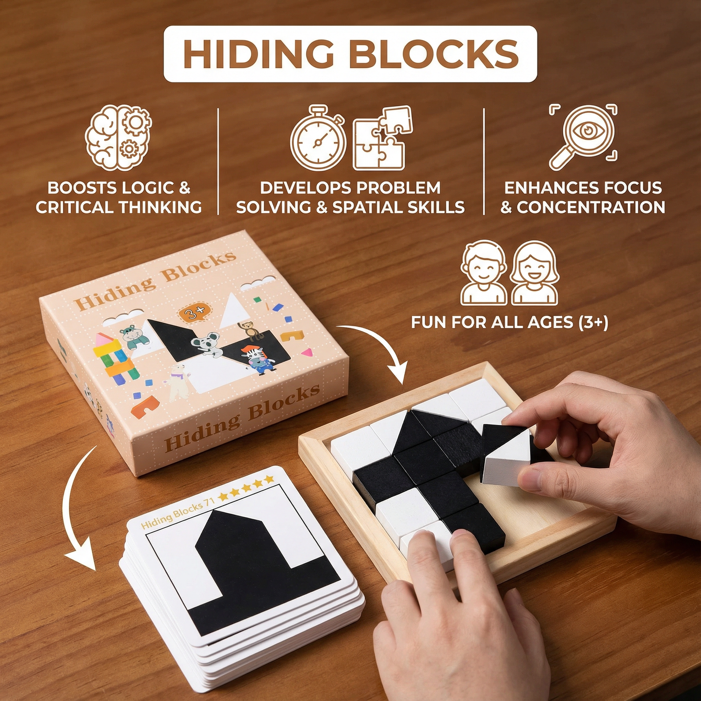 Pocket Sliding Logic Puzzle with Dual Color Tiles and Brain Training