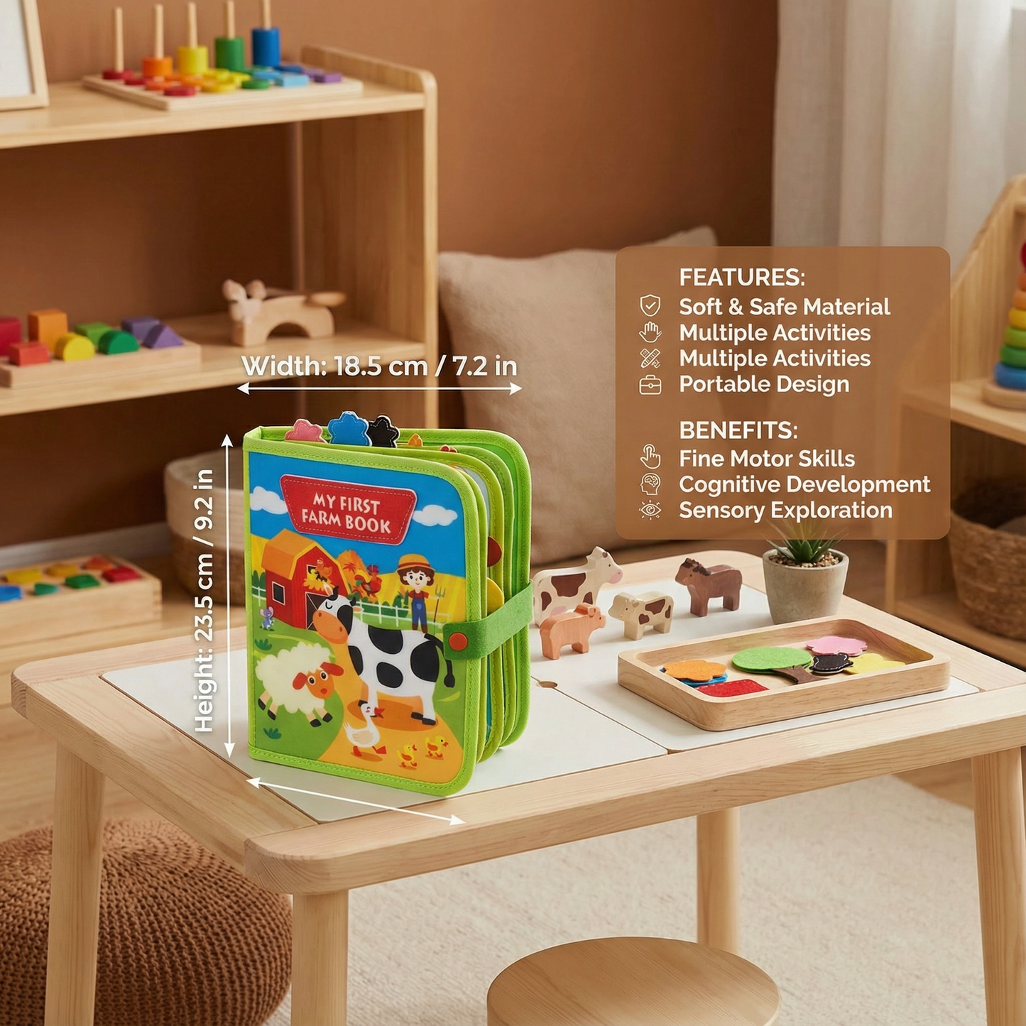 Farm Animals Story Book for Toddlers with Bright Illustrations and Repetitive Learning