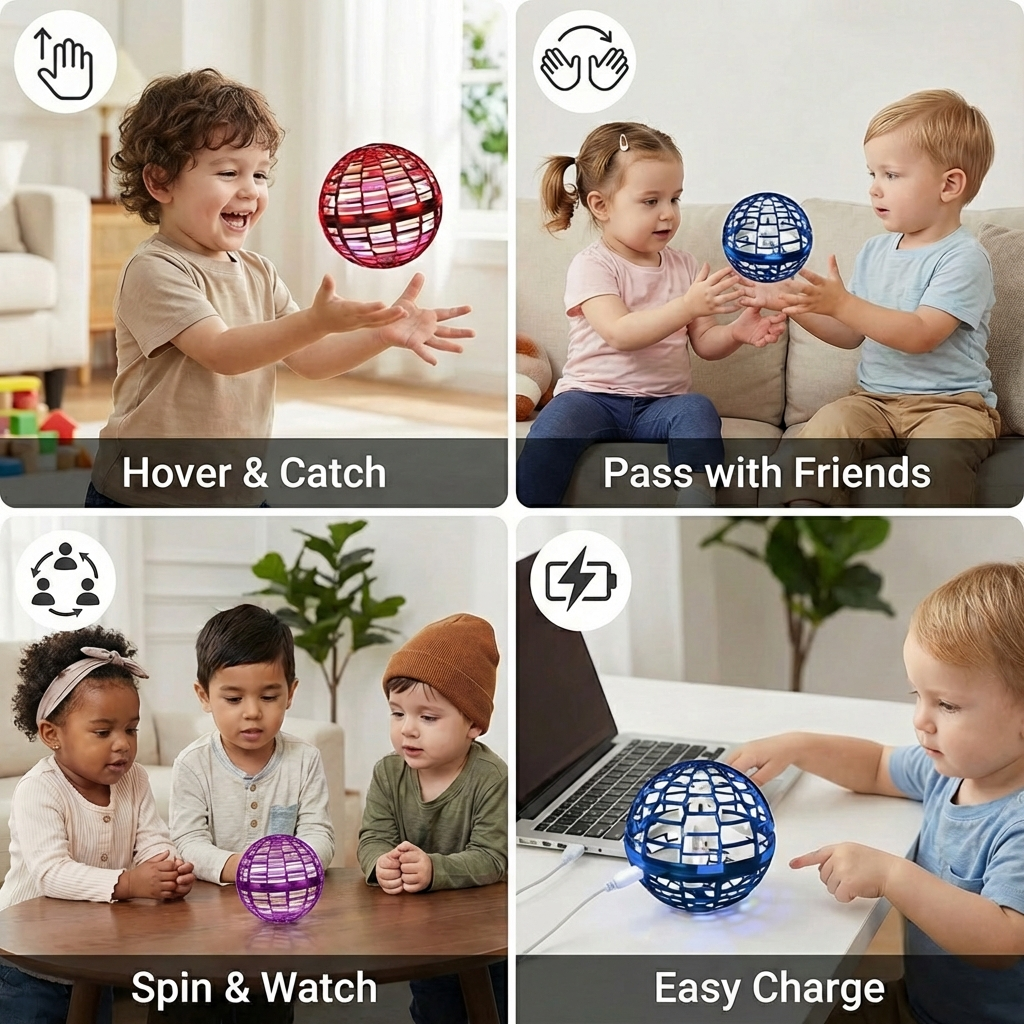 LED Glow Play Ball with Rechargeable Battery and Aerodynamic Flight Design