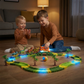 Dinosaur Track Set with LED Light-Up Train and Flexible Snap-Together Pieces