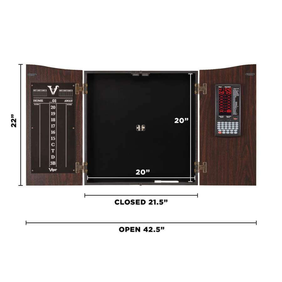 Viper Vault Deluxe Dartboard Cabinet With Built-In Pro Score